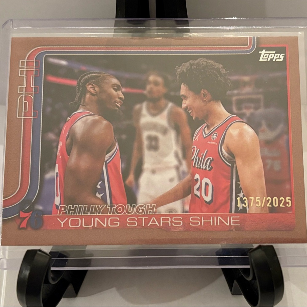 2025- 26 Philly Tough 76ers Brown Border Topps Basketball Card 1375/2025